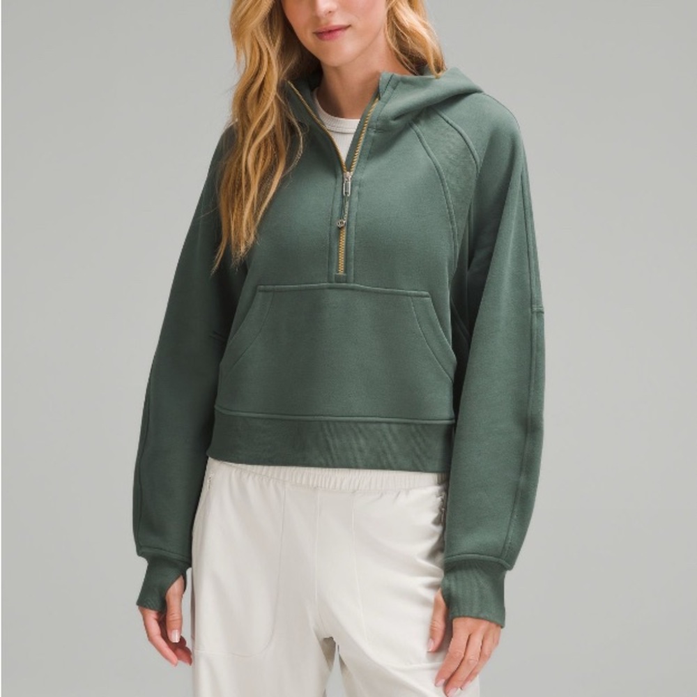 Lululemon Oversized Half Zip Scuba in Dark Forest XS/S